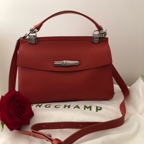 Longchamp top handle shoulder bag red. - Picture 2 of 8